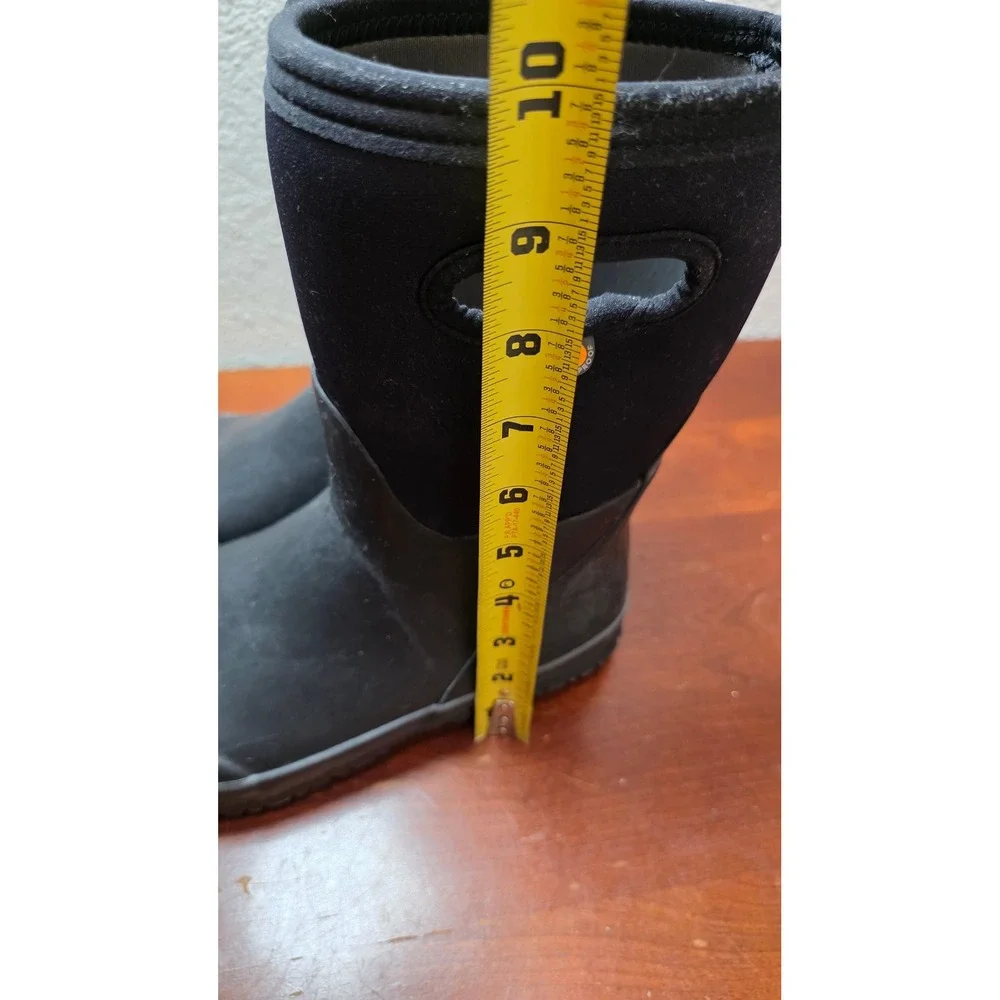 Bogs K Grasp‎ Solid Rain Boots Youth 5 Black Waterproof Neoprene